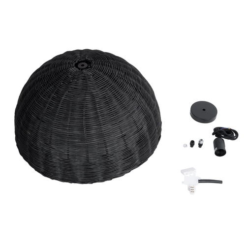 GLOBOSTAR® MONTANA 02383 Boho Κρεμαστό Φωτιστικό Οροφής με Ντουί 1 x E27 AC 220-240V IP20 - Μαύρο - Μ50 x Π50 x Υ25cm