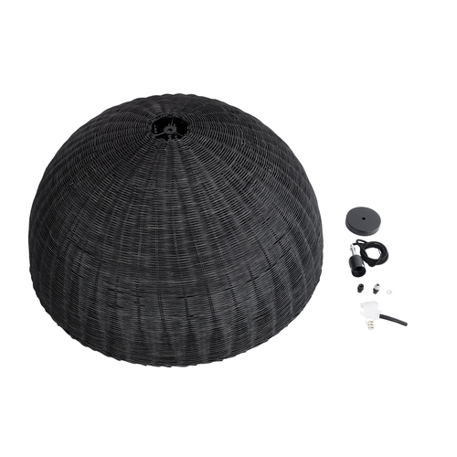 GLOBOSTAR® MONTANA 02384 Boho Κρεμαστό Φωτιστικό Οροφής με Ντουί 1 x E27 AC 220-240V IP20 - Μαύρο - Μ80 x Π80 x Υ40cm