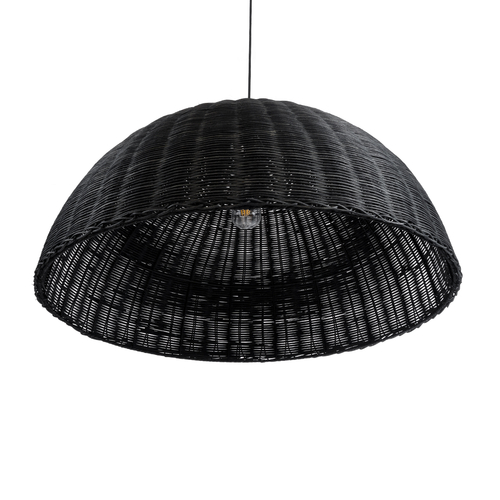 GLOBOSTAR® MONTANA 02384 Boho Κρεμαστό Φωτιστικό Οροφής με Ντουί 1 x E27 AC 220-240V IP20 - Μαύρο - Μ80 x Π80 x Υ40cm