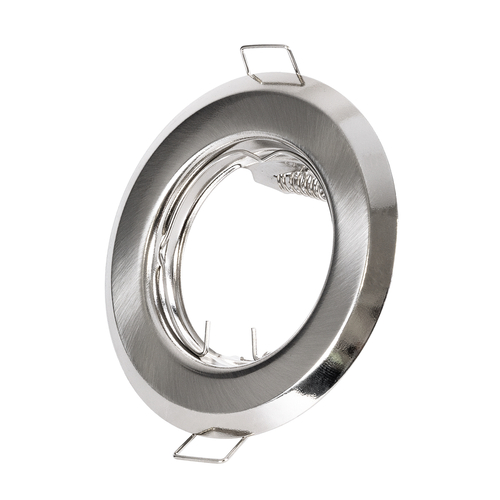 GLOBOSTAR® RAFY 77809 Χωνευτή Βάση για Σποτ MR16 με Ντουί GU10/GU5.3 IP20 - Νίκελ Βούρτσας - Μ8.3 x Π8.3 x Υ3.1cm / Q6cm