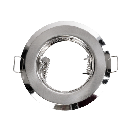 GLOBOSTAR® RAFY 77809 Χωνευτή Βάση για Σποτ MR16 με Ντουί GU10/GU5.3 IP20 - Νίκελ Βούρτσας - Μ8.3 x Π8.3 x Υ3.1cm / Q6cm