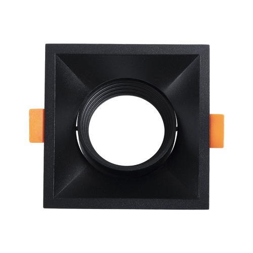 GLOBOSTAR® ALPHA 77833 Χωνευτή Κινούμενη Βάση για Σποτ MR16 με Ντουί GU10/GU5.3 IP20 - Μαύρο Ματ - Μ9 x Π9 x Υ4.5cm / Q8.3cm