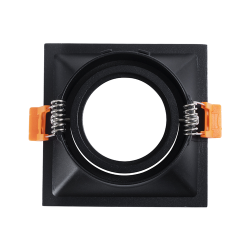 GLOBOSTAR® ALPHA 77833 Χωνευτή Κινούμενη Βάση για Σποτ MR16 με Ντουί GU10/GU5.3 IP20 - Μαύρο Ματ - Μ9 x Π9 x Υ4.5cm / Q8.3cm