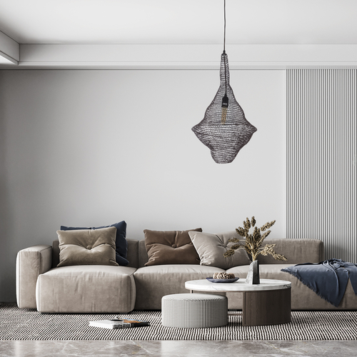 GLOBOSTAR® KENTUCKY 01872 Vintage Κρεμαστό Φωτιστικό Οροφής με Ντουί 1 x E27 AC 220-240V IP20 - Καφέ - Μ35 x Π35 x Υ60cm