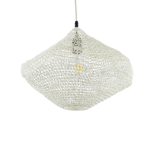 GLOBOSTAR® KENTUCKY 01862 Vintage Κρεμαστό Φωτιστικό Οροφής με Ντουί 1 x E27 AC 220-240V IP20 - Μπεζ - Μ40 x Π40 x Υ30cm