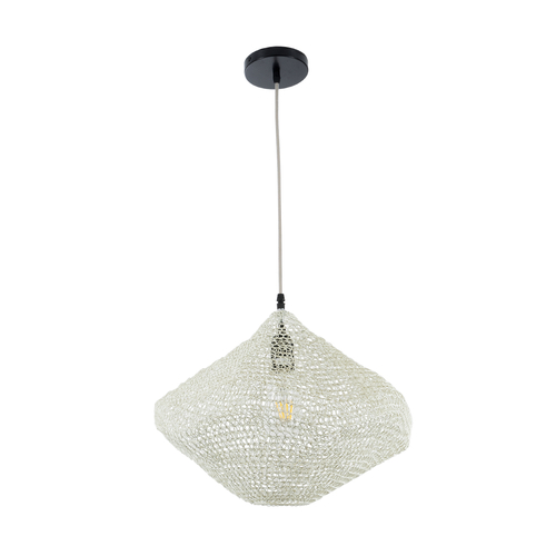 GLOBOSTAR® KENTUCKY 01862 Vintage Κρεμαστό Φωτιστικό Οροφής με Ντουί 1 x E27 AC 220-240V IP20 - Μπεζ - Μ40 x Π40 x Υ30cm