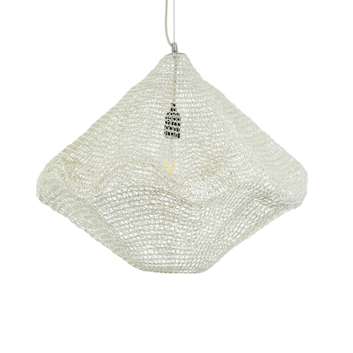 GLOBOSTAR® KENTUCKY 01865 Vintage Κρεμαστό Φωτιστικό Οροφής με Ντουί 1 x E27 AC 220-240V IP20 - Μπεζ - Μ60 x Π60 x Υ50cm