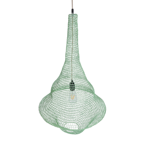 GLOBOSTAR® KENTUCKY 01876 Vintage Κρεμαστό Φωτιστικό Οροφής με Ντουί 1 x E27 AC 220-240V IP20 - Τιρκουάζ - Μ50 x Π50 x Υ90cm