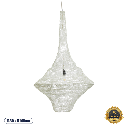 GLOBOSTAR® KENTUCKY 01877 Vintage Κρεμαστό Φωτιστικό Οροφής με Ντουί 1 x E27 AC 220-240V IP20 - Λευκό - Μ80 x Π80 x Υ140cm