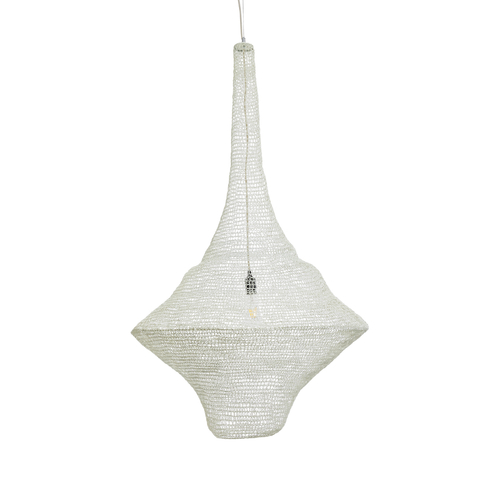 GLOBOSTAR® KENTUCKY 01877 Vintage Κρεμαστό Φωτιστικό Οροφής με Ντουί 1 x E27 AC 220-240V IP20 - Λευκό - Μ80 x Π80 x Υ140cm