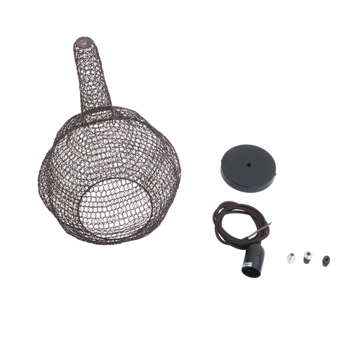 GLOBOSTAR® KENTUCKY 01881 Vintage Κρεμαστό Φωτιστικό Οροφής με Ντουί 1 x E27 AC 220-240V IP20 - Καφέ - Μ30 x Π30 x Υ50cm