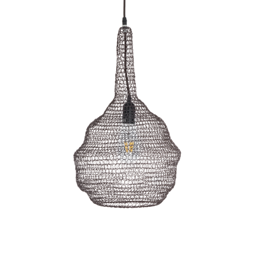 GLOBOSTAR® KENTUCKY 01881 Vintage Κρεμαστό Φωτιστικό Οροφής με Ντουί 1 x E27 AC 220-240V IP20 - Καφέ - Μ30 x Π30 x Υ50cm