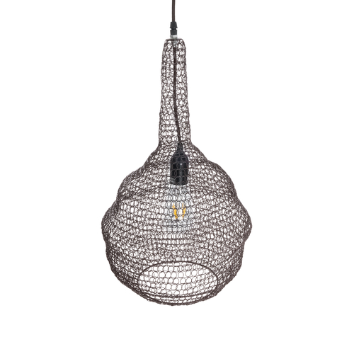 GLOBOSTAR® KENTUCKY 01881 Vintage Κρεμαστό Φωτιστικό Οροφής με Ντουί 1 x E27 AC 220-240V IP20 - Καφέ - Μ30 x Π30 x Υ50cm