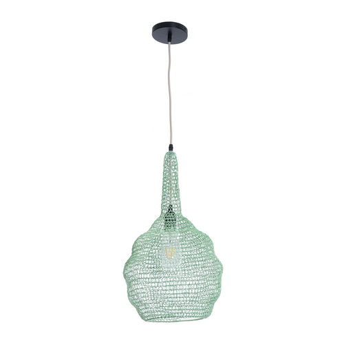 GLOBOSTAR® KENTUCKY 01882 Vintage Κρεμαστό Φωτιστικό Οροφής με Ντουί 1 x E27 AC 220-240V IP20 - Τιρκουάζ - Μ30 x Π30 x Υ50cm