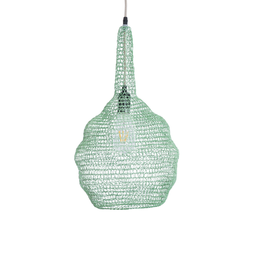 GLOBOSTAR® KENTUCKY 01882 Vintage Κρεμαστό Φωτιστικό Οροφής με Ντουί 1 x E27 AC 220-240V IP20 - Τιρκουάζ - Μ30 x Π30 x Υ50cm