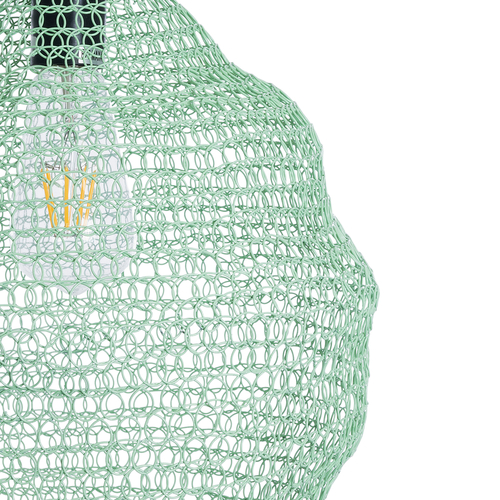 GLOBOSTAR® KENTUCKY 01882 Vintage Κρεμαστό Φωτιστικό Οροφής με Ντουί 1 x E27 AC 220-240V IP20 - Τιρκουάζ - Μ30 x Π30 x Υ50cm