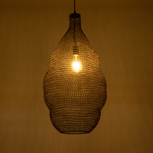 GLOBOSTAR® KENTUCKY 01896 Vintage Κρεμαστό Φωτιστικό Οροφής με Ντουί 1 x E27 AC 220-240V IP20 - Καφέ - Μ40 x Π40 x Υ70cm