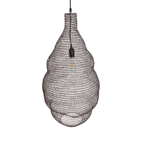 GLOBOSTAR® KENTUCKY 01896 Vintage Κρεμαστό Φωτιστικό Οροφής με Ντουί 1 x E27 AC 220-240V IP20 - Καφέ - Μ40 x Π40 x Υ70cm