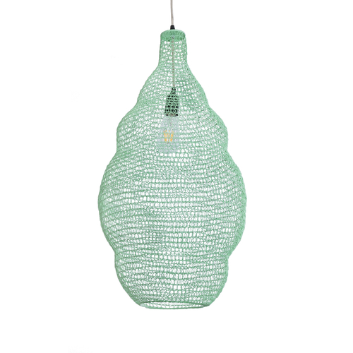 GLOBOSTAR® KENTUCKY 01897 Vintage Κρεμαστό Φωτιστικό Οροφής με Ντουί 1 x E27 AC 220-240V IP20 - Τιρκουάζ - Μ40 x Π40 x Υ70cm