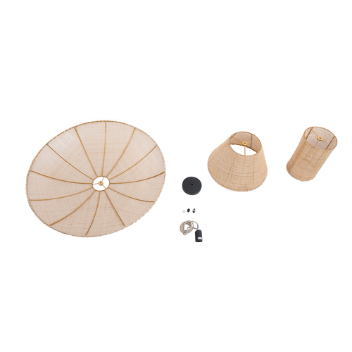 GLOBOSTAR® ZORA 02139 Boho Κρεμαστό Φωτιστικό Οροφής με Ντουί 1 x E27 AC 220-240V IP20 - Μπεζ - Μ80 x Π80 x Υ32cm