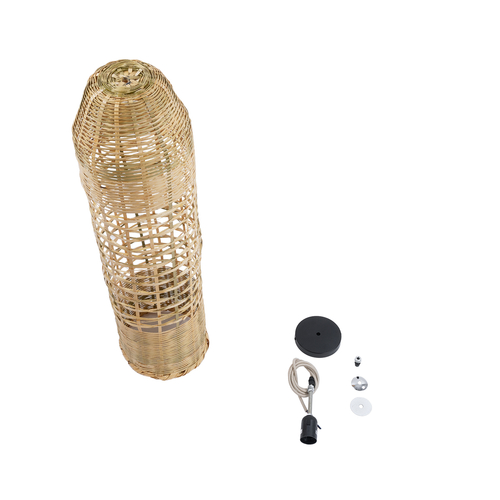 GLOBOSTAR® WAIKIKI 02350 Boho Κρεμαστό Φωτιστικό Οροφής με Ντουί 1 x E27 AC 220-240V IP20 - Μπεζ - Μ20 x Π20 x Υ80cm