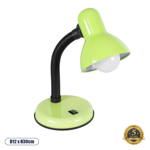 GloboStar® STUDENT 01533 Μοντέρνο Επιτραπέζιο Φωτιστικό Πορτατίφ Μονόφωτο 1 x E27 IP20 Πράσινο Μέταλλο με Μαύρο Πλαστικό - Μ12 x Π12 x Υ32cm