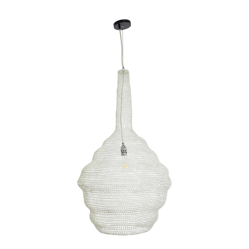 GLOBOSTAR® KENTUCKY 01883 Vintage Κρεμαστό Φωτιστικό Οροφής με Ντουί 1 x E27 AC 220-240V IP20 - Λευκό - Μ60 x Π60 x Υ90cm