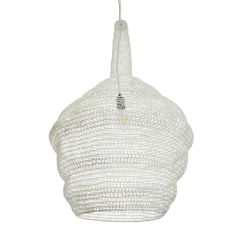 GLOBOSTAR® KENTUCKY 01883 Vintage Κρεμαστό Φωτιστικό Οροφής με Ντουί 1 x E27 AC 220-240V IP20 - Λευκό - Μ60 x Π60 x Υ90cm