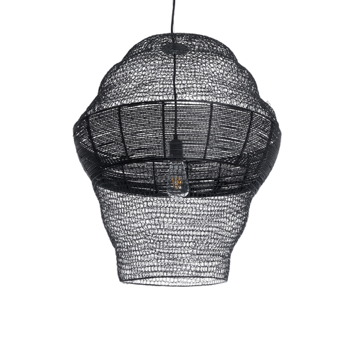 GLOBOSTAR® KENTUCKY 01912 Vintage Κρεμαστό Φωτιστικό Οροφής με Ντουί 1 x E27 AC 220-240V IP20 - Μαύρο - Μ60 x Π60 x Υ70cm