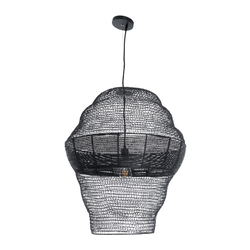 GLOBOSTAR® KENTUCKY 01912 Vintage Κρεμαστό Φωτιστικό Οροφής με Ντουί 1 x E27 AC 220-240V IP20 - Μαύρο - Μ60 x Π60 x Υ70cm