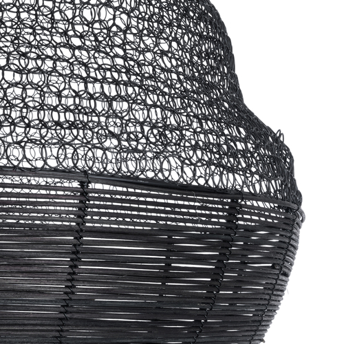 GLOBOSTAR® KENTUCKY 01912 Vintage Κρεμαστό Φωτιστικό Οροφής με Ντουί 1 x E27 AC 220-240V IP20 - Μαύρο - Μ60 x Π60 x Υ70cm