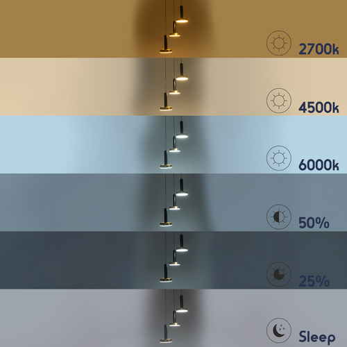 GLOBOSTAR® ZANE 60934 Μοντέρνο Κρεμαστό Φωτιστικό Οροφής LED 54W 6048lm 120° AC 220-240V IP20 Ρυθμιζόμενο Λευκό CCT με Χειριστήριο από 2700K έως 6000K Dimmable - Lumileds SMD Chip - Μαύρο Ματ & Χρυσό - Μ40 x Π40 x Υ20cm - 3 Χρόνια Εγγύηση