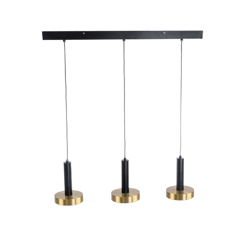 GLOBOSTAR® ZANE 60936 Μοντέρνο Κρεμαστό Φωτιστικό Οροφής LED 54W 6048lm 120° AC 220-240V IP20 Ρυθμιζόμενο Λευκό CCT με Χειριστήριο από 2700K έως 6000K Dimmable - Lumileds SMD Chip - Μαύρο Ματ & Χρυσό - Μ80 x Π15 x Υ20cm - 3 Χρόνια Εγγύηση