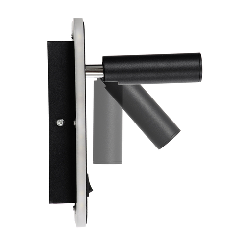 GLOBOSTAR® LADY-O 61363 Μοντέρνο Φωτιστικό Τοίχου - Απλίκα Ξενοδοχείου Reading Light με Φορτιστή USB 3A LED 10W 1000lm 36° & 360° AC 220-240V IP20 Φυσικό Λευκό 4500K - Bridgelux COB Chip & TÜV SÜD Driver - Μαύρο Ματ - Μ10.5 x Π10 x Υ18.5cm - 3 Χρόνια Εγγύηση