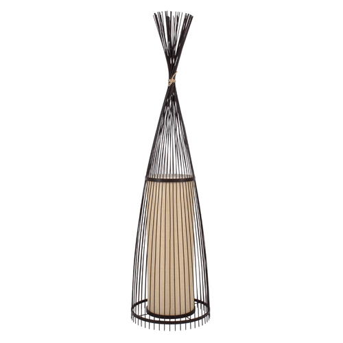 GLOBOSTAR® AZORES 01756 Boho Επιδαπέδιο Φωτιστικό με Ντουί 1 x E27 AC 220-240V IP20 - Καφέ & Μπεζ - Μ40 x Π40 x Υ150cm