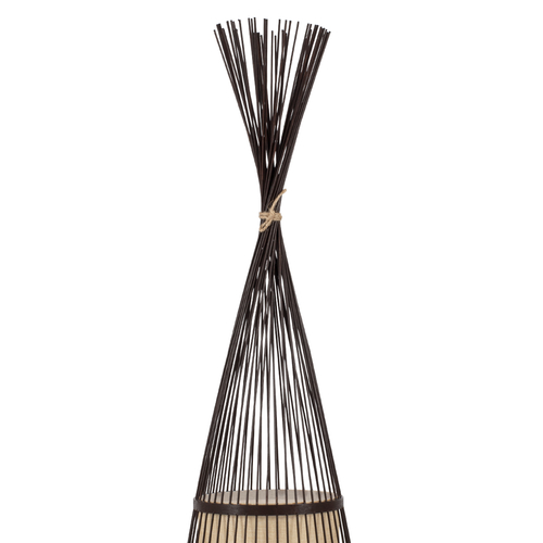 GLOBOSTAR® AZORES 01756 Boho Επιδαπέδιο Φωτιστικό με Ντουί 1 x E27 AC 220-240V IP20 - Καφέ & Μπεζ - Μ40 x Π40 x Υ150cm