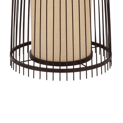 GLOBOSTAR® AZORES 01756 Boho Επιδαπέδιο Φωτιστικό με Ντουί 1 x E27 AC 220-240V IP20 - Καφέ & Μπεζ - Μ40 x Π40 x Υ150cm