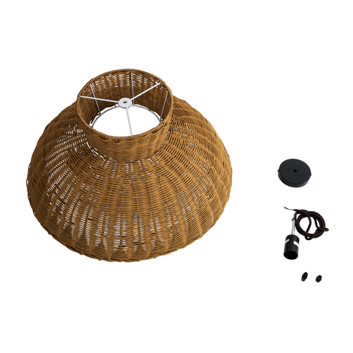 GLOBOSTAR® MALABO 02328 Boho Κρεμαστό Φωτιστικό Οροφής με Ντουί 1 x E27 AC 220-240V IP20 - Καφέ - Μ60 x Π60 x Υ31cm