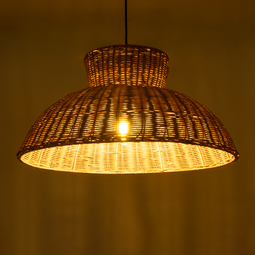 GLOBOSTAR® MALABO 02328 Boho Κρεμαστό Φωτιστικό Οροφής με Ντουί 1 x E27 AC 220-240V IP20 - Καφέ - Μ60 x Π60 x Υ31cm