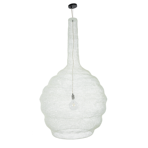 GLOBOSTAR® KENTUCKY 01886 Vintage Κρεμαστό Φωτιστικό Οροφής με Ντουί 1 x E27 AC 220-240V IP20 - Λευκό - Μ90 x Π90 x Υ150cm