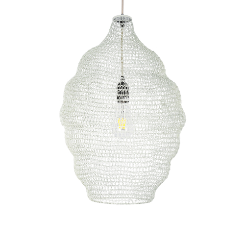 GLOBOSTAR® KENTUCKY 01898 Vintage Κρεμαστό Φωτιστικό Οροφής με Ντουί 1 x E27 AC 220-240V IP20 - Λευκό - Μ40 x Π40 x Y60cm