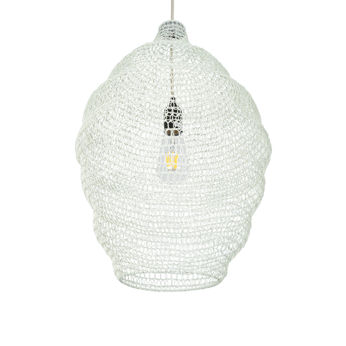 GLOBOSTAR® KENTUCKY 01898 Vintage Κρεμαστό Φωτιστικό Οροφής με Ντουί 1 x E27 AC 220-240V IP20 - Λευκό - Μ40 x Π40 x Y60cm