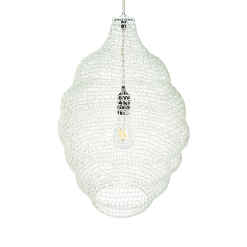 GLOBOSTAR® KENTUCKY 01898 Vintage Κρεμαστό Φωτιστικό Οροφής με Ντουί 1 x E27 AC 220-240V IP20 - Λευκό - Μ40 x Π40 x Y60cm