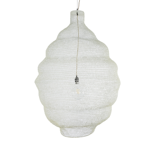 GLOBOSTAR® KENTUCKY 01901 Vintage Κρεμαστό Φωτιστικό Οροφής με Ντουί 1 x E27 AC 220-240V IP20 - Λευκό - Μ80 x Π80 x Y110cm