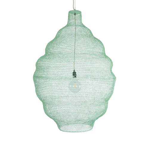 GLOBOSTAR® KENTUCKY 01903 Vintage Κρεμαστό Φωτιστικό Οροφής με Ντουί 1 x E27 AC 220-240V IP20 - Τιρκουάζ - Μ80 x Π80 x Y110cm