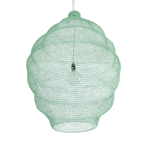 GLOBOSTAR® KENTUCKY 01903 Vintage Κρεμαστό Φωτιστικό Οροφής με Ντουί 1 x E27 AC 220-240V IP20 - Τιρκουάζ - Μ80 x Π80 x Y110cm