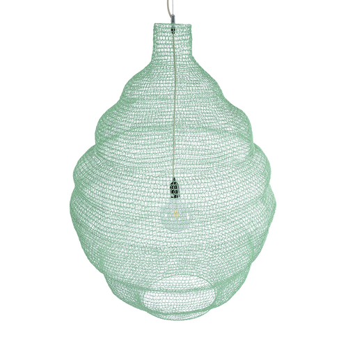 GLOBOSTAR® KENTUCKY 01903 Vintage Κρεμαστό Φωτιστικό Οροφής με Ντουί 1 x E27 AC 220-240V IP20 - Τιρκουάζ - Μ80 x Π80 x Y110cm