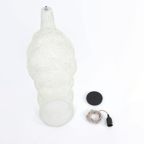 GLOBOSTAR® KENTUCKY 01904 Vintage Κρεμαστό Φωτιστικό Οροφής με Ντουί 1 x E27 AC 220-240V IP20 - Λευκό - Μ30 x Π30 x Y80cm