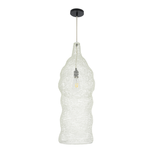 GLOBOSTAR® KENTUCKY 01904 Vintage Κρεμαστό Φωτιστικό Οροφής με Ντουί 1 x E27 AC 220-240V IP20 - Λευκό - Μ30 x Π30 x Y80cm