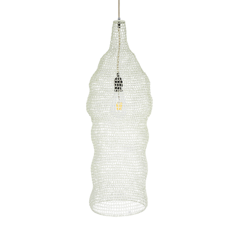 GLOBOSTAR® KENTUCKY 01904 Vintage Κρεμαστό Φωτιστικό Οροφής με Ντουί 1 x E27 AC 220-240V IP20 - Λευκό - Μ30 x Π30 x Y80cm